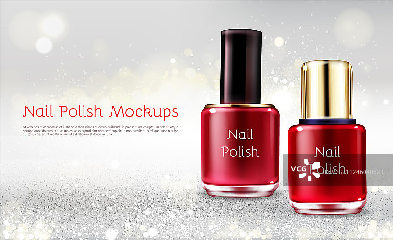 红色指甲油逼真促销banner图片素材