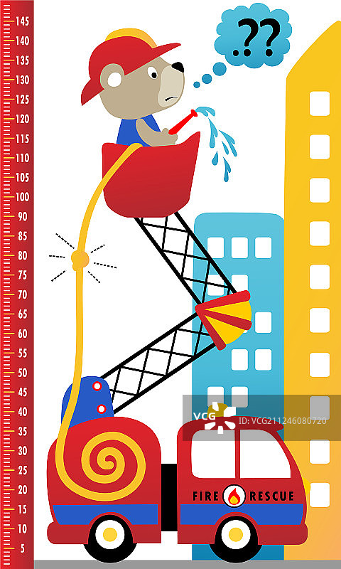 卡通消防员值班宣传画图片素材