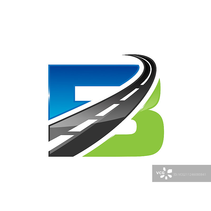 字母B道路建设创意符号布局图片素材