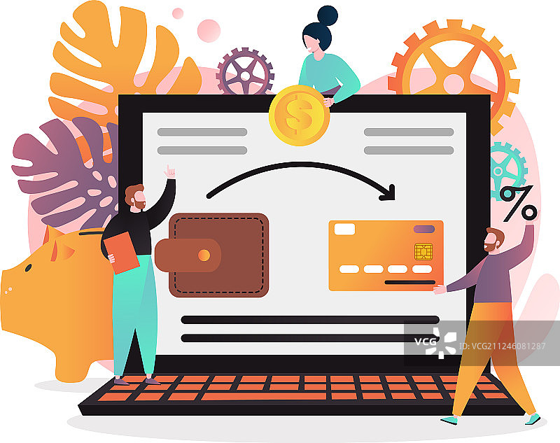 在线银行Web banner概念设计图片素材