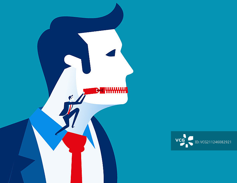 商务人士闭嘴概念图片素材