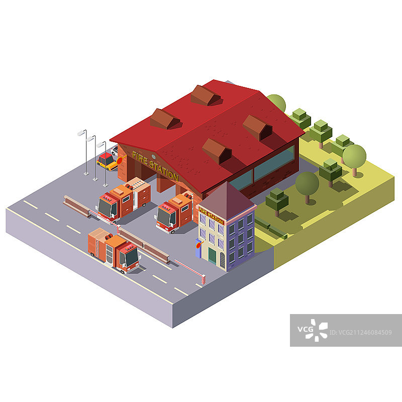 2.5D市政消防局图片素材