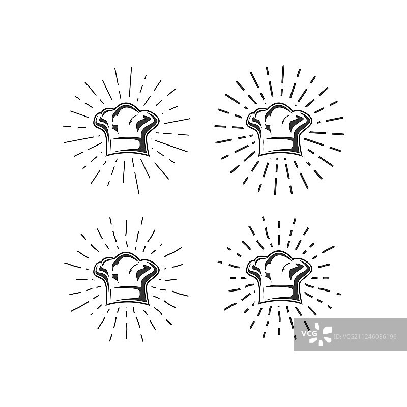 带旭日图案的厨师帽图片素材