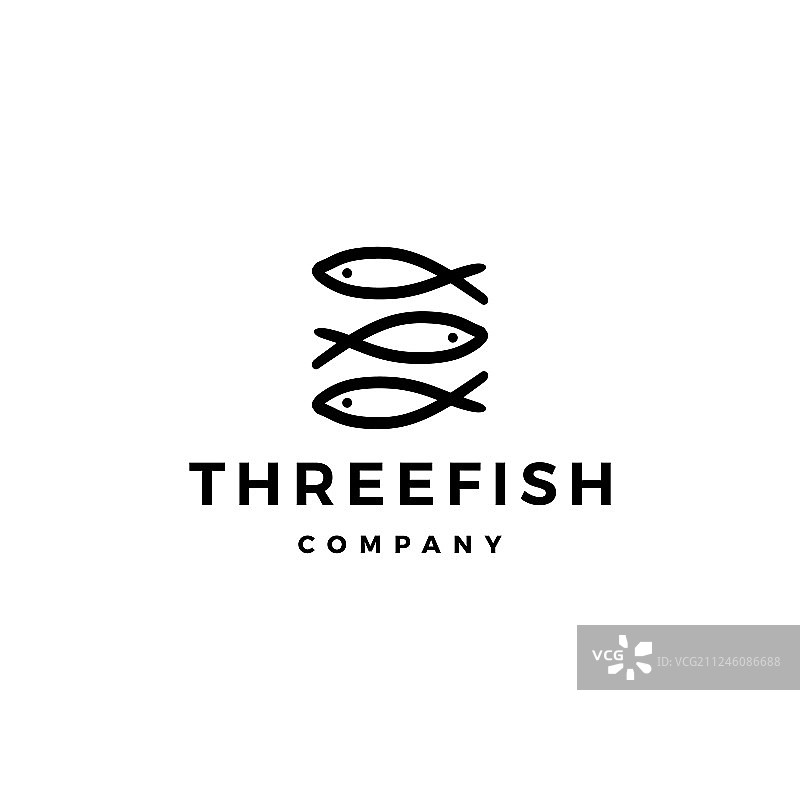 三鱼标志涂鸦图片素材