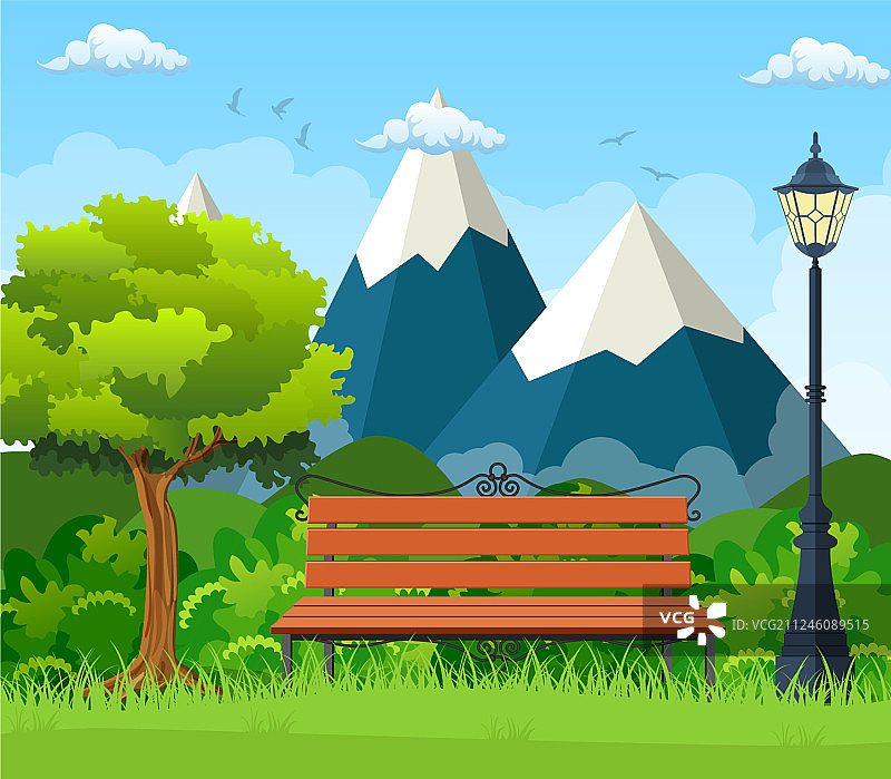 春夏公园景色图片素材