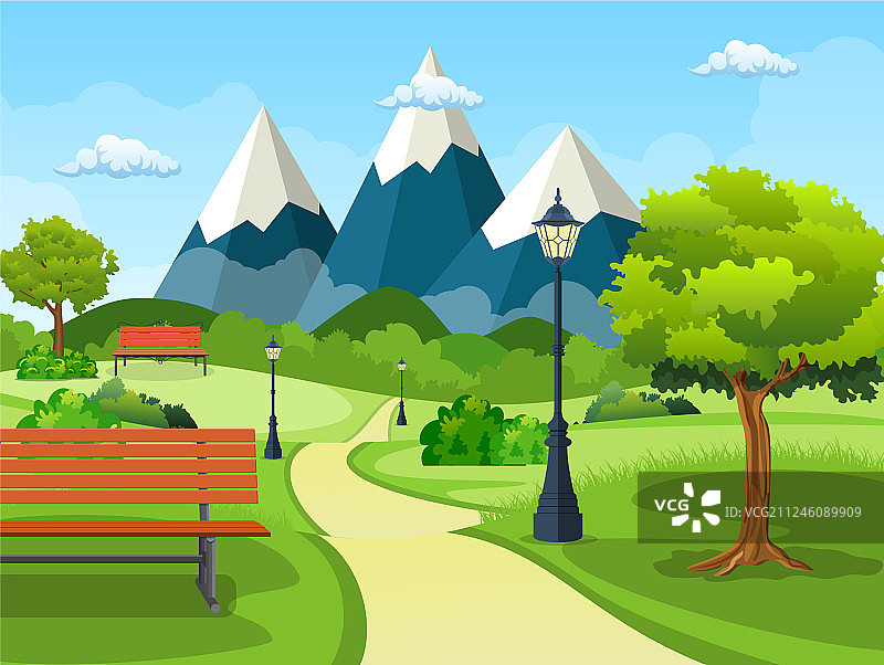 春夏公园景色图片素材