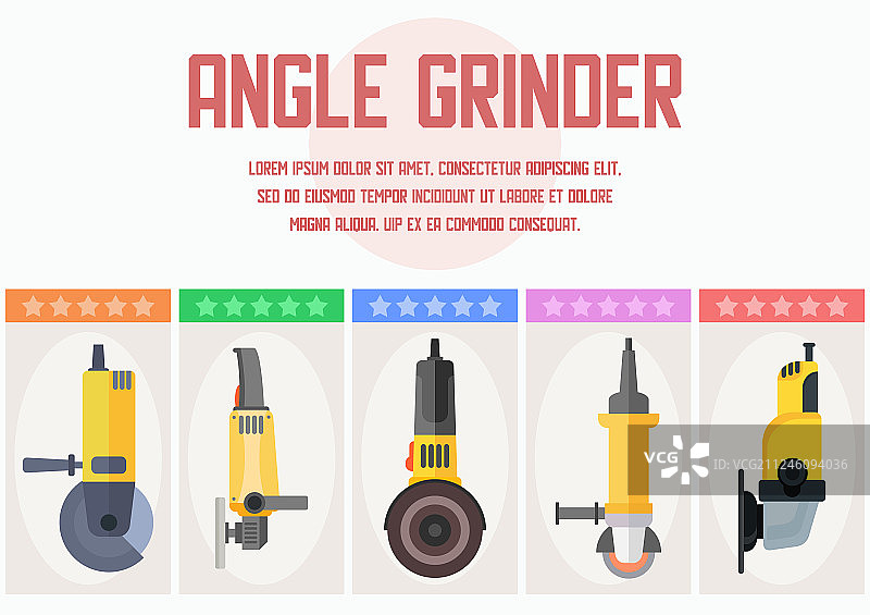 角磨机商店扁平风格Web banner模板图片素材