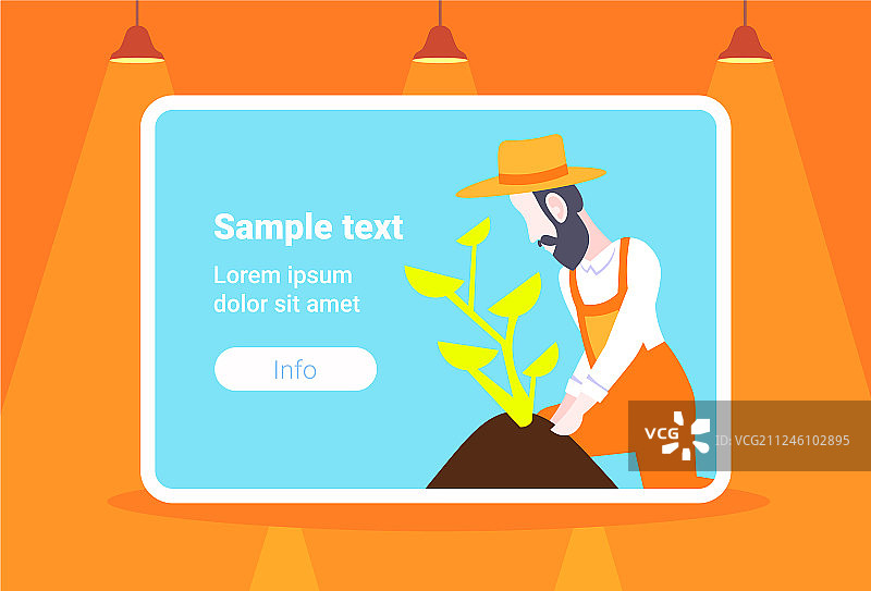 胡须园丁种植幼苗图片素材