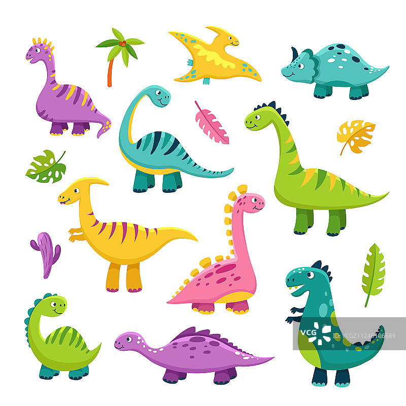 可爱的卡通恐龙宝宝图片素材