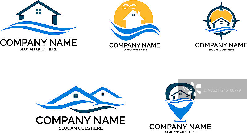 海滨别墅logo设计模板合集图片素材