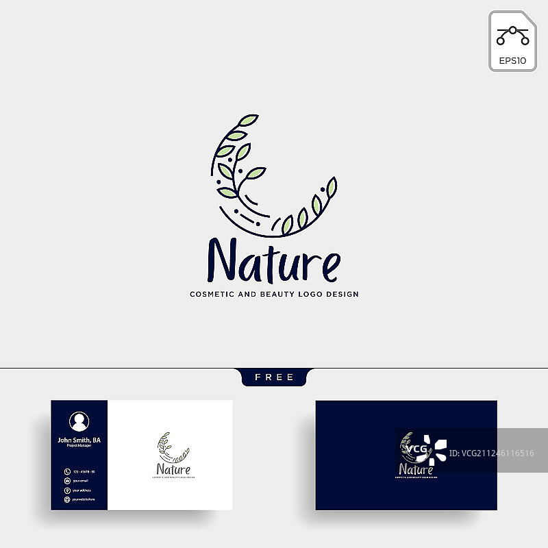 美容化妆品线条艺术Logo模板图片素材