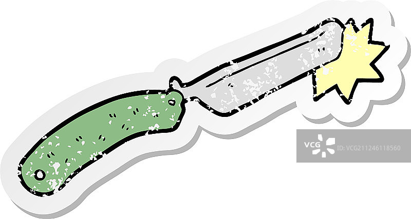 卡通锋利剃须刀做旧贴纸图片素材