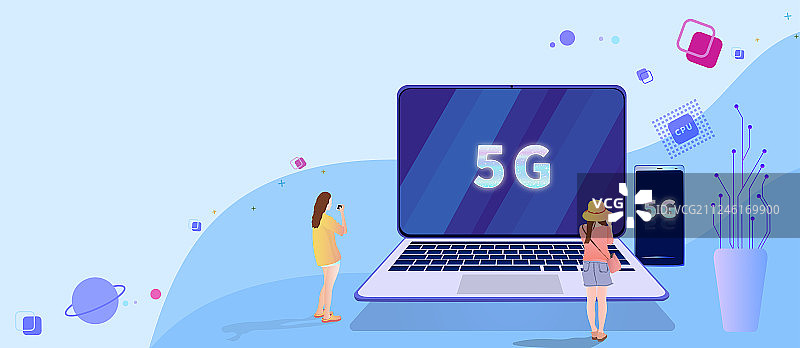 5G网络的电手机数码产品，互联网连接技术信息时代插画背景海报图片素材