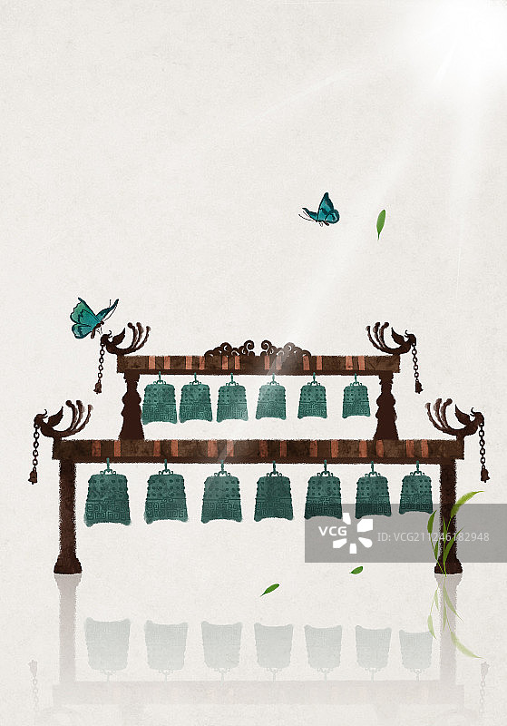 编钟中国风插画图片素材