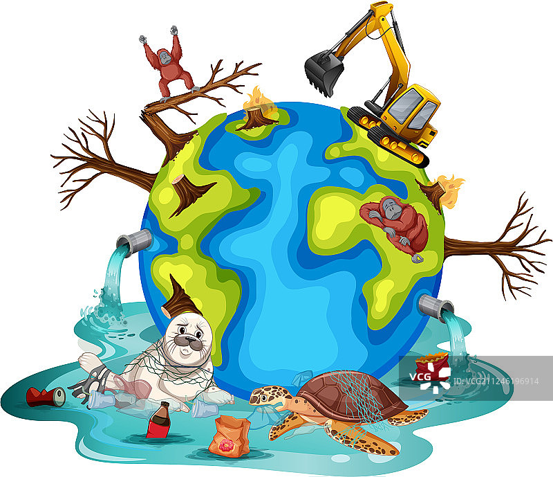 地球上的动植物生病了图片素材