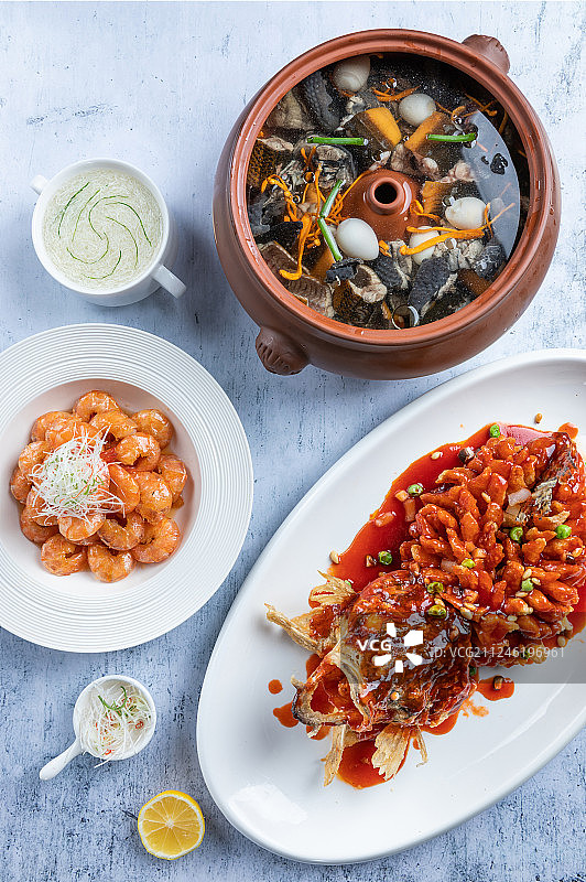 正上方拍摄中式美食图片素材