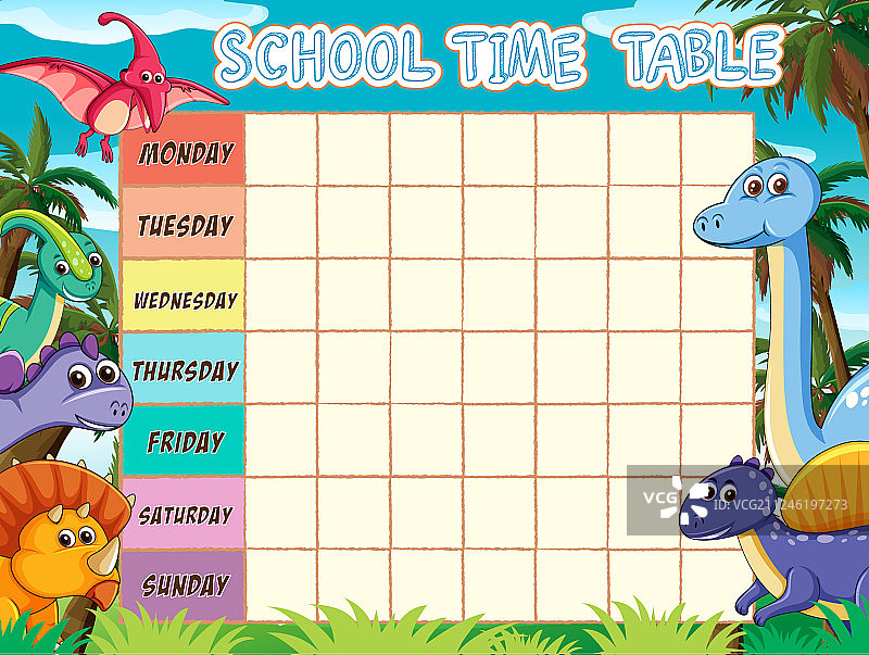 学校课程表模板图片素材