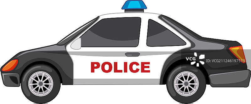 黑白警车图片素材