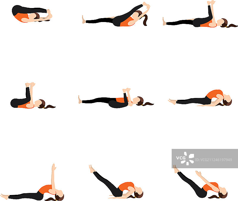脊柱和腿部伸展姿势合集图片素材