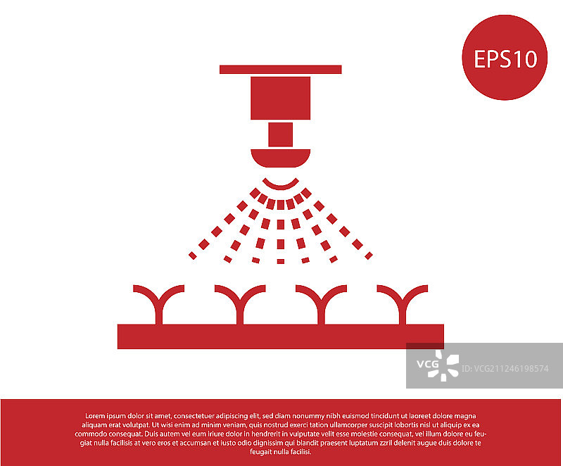 红色自动喷灌洒水器图标图片素材