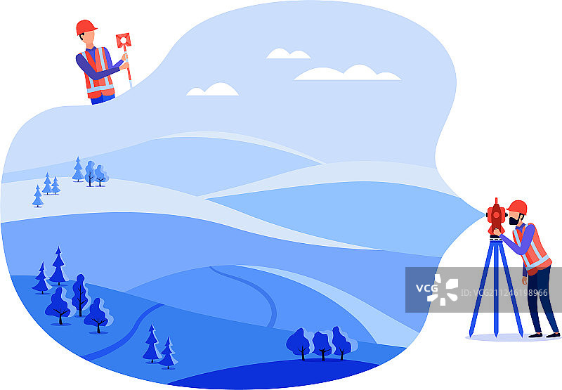 土地测量师和地籍工程师概念设计图片素材