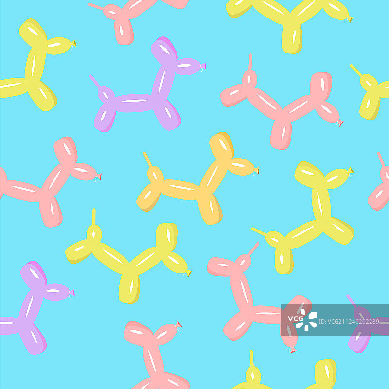 小狗气球无缝图案包装纸图片素材