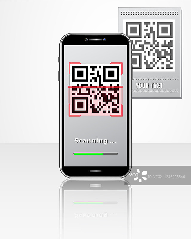 使用扫描仪扫描二维码产品价格标签图片素材