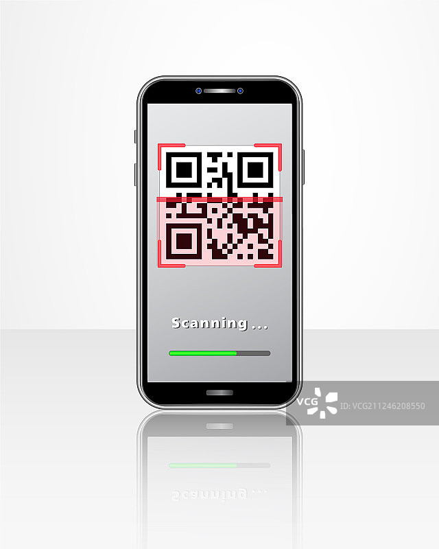 带二维码扫描的智能手机图片素材
