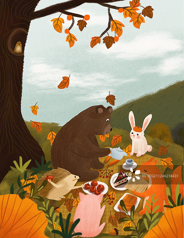 秋天的野餐图片素材