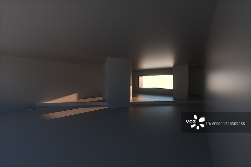 新毛坯房屋，三维渲染图片素材