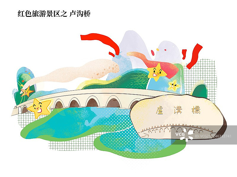 国庆黄金周旅游景点 欢度佳节 红色路线 卢沟桥图片素材