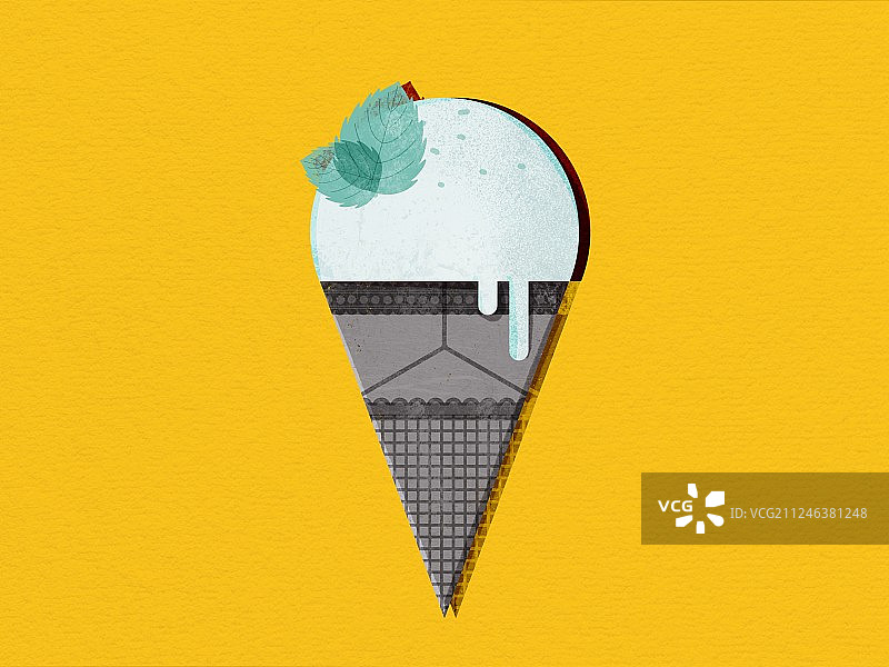 薄荷甜筒图片素材