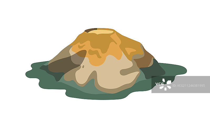带有火山口的休眠火山图片素材