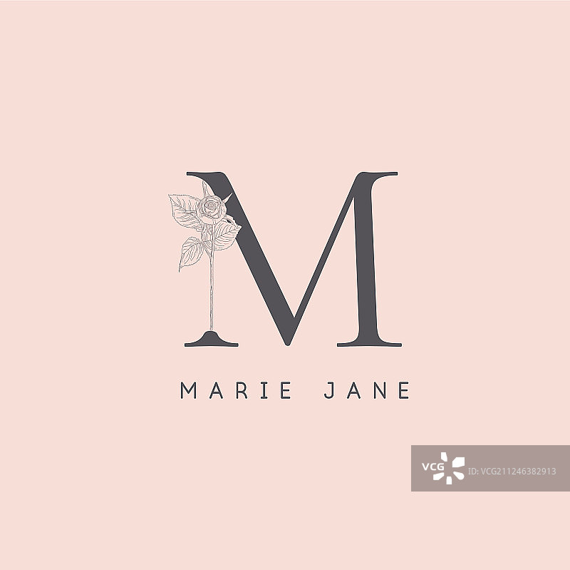 盛开的鲜花首字母M组合标志图片素材