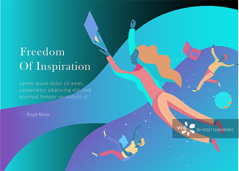 灵感飞行着陆页模板图片素材