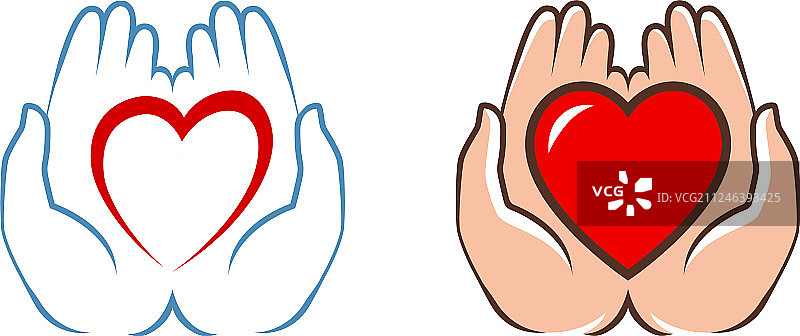 手捧心形标志慈善援助图标图片素材