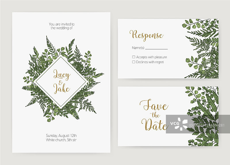 浪漫婚礼邀请函合集图片素材