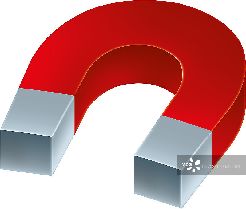 红色和灰色3D金属磁铁图片素材