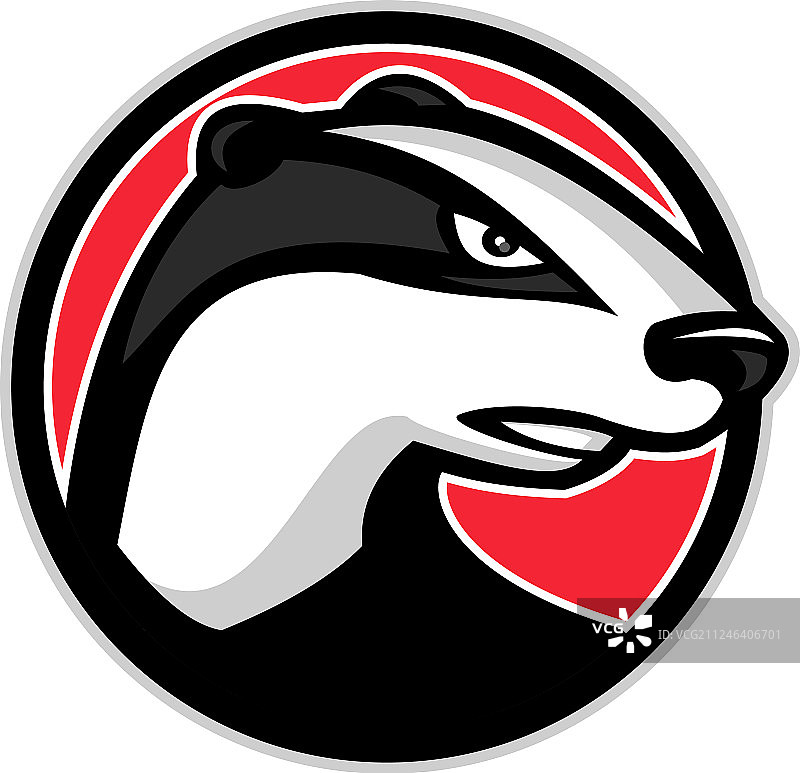 獾头圆形吉祥物图片素材