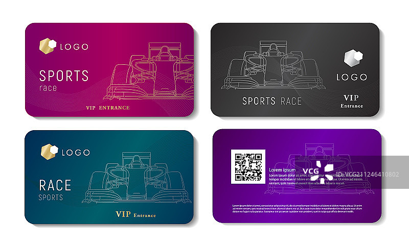 带有赛车线条的VIP名片图片素材