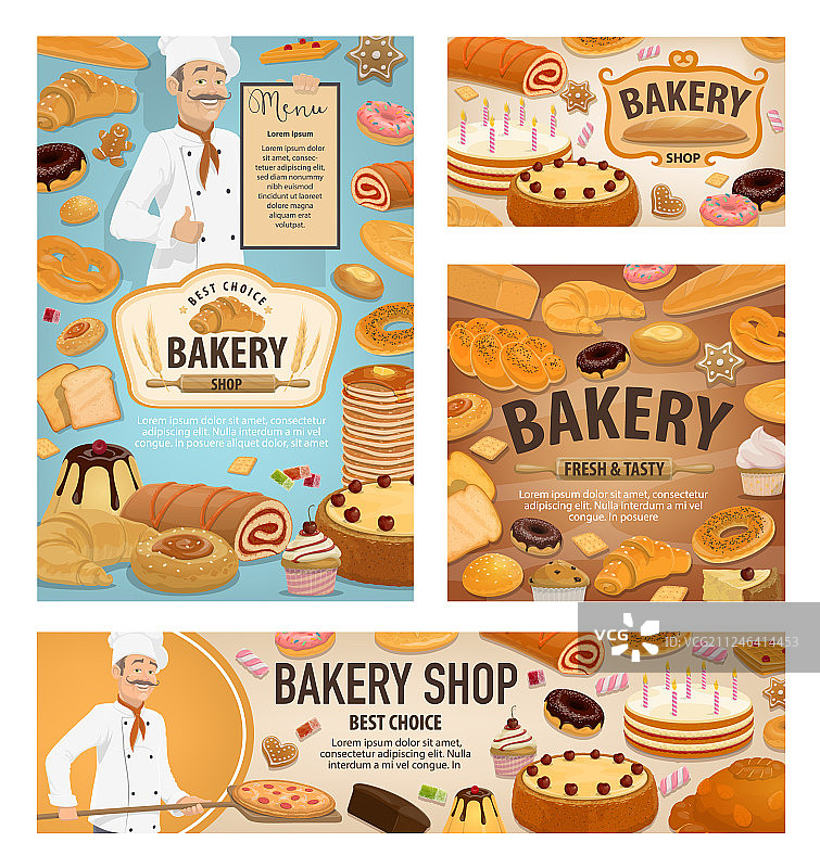 面包师烘焙面包甜点蛋糕图片素材