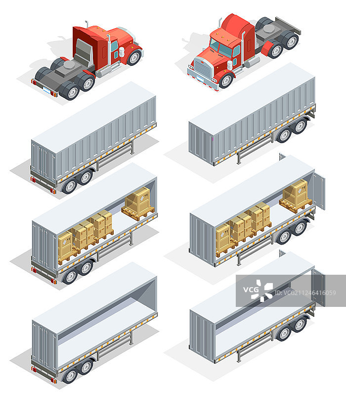 货车2.5D图标集图片素材