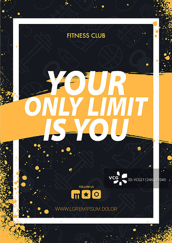 健身房励志引言海报图片素材