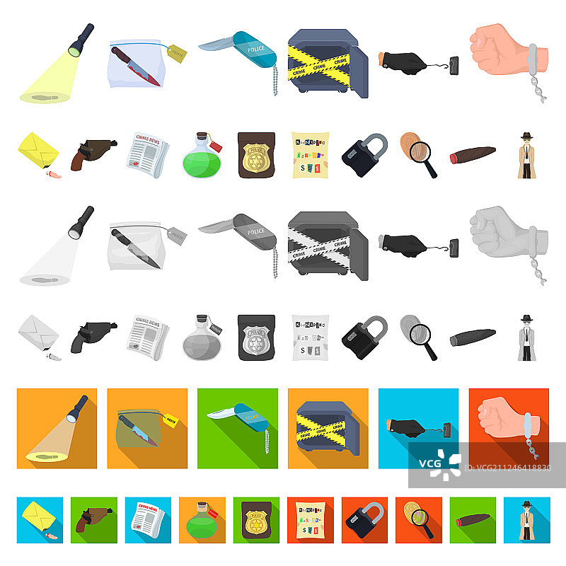 侦探社卡通图标合集图片素材