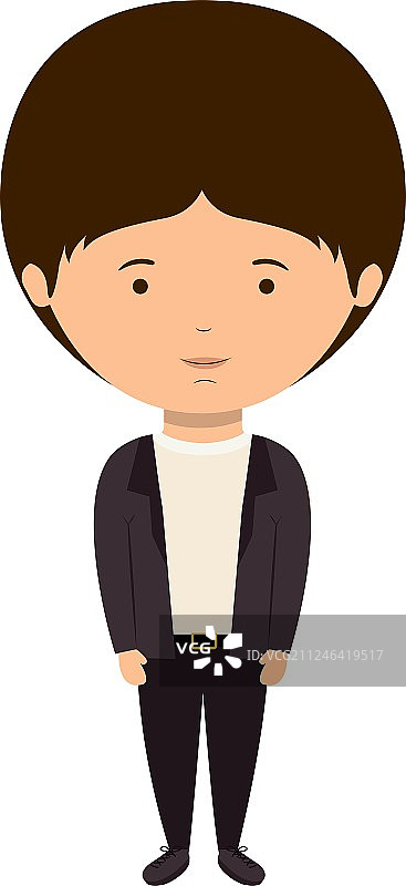 身穿80年代风格服装的男子轮廓图片素材