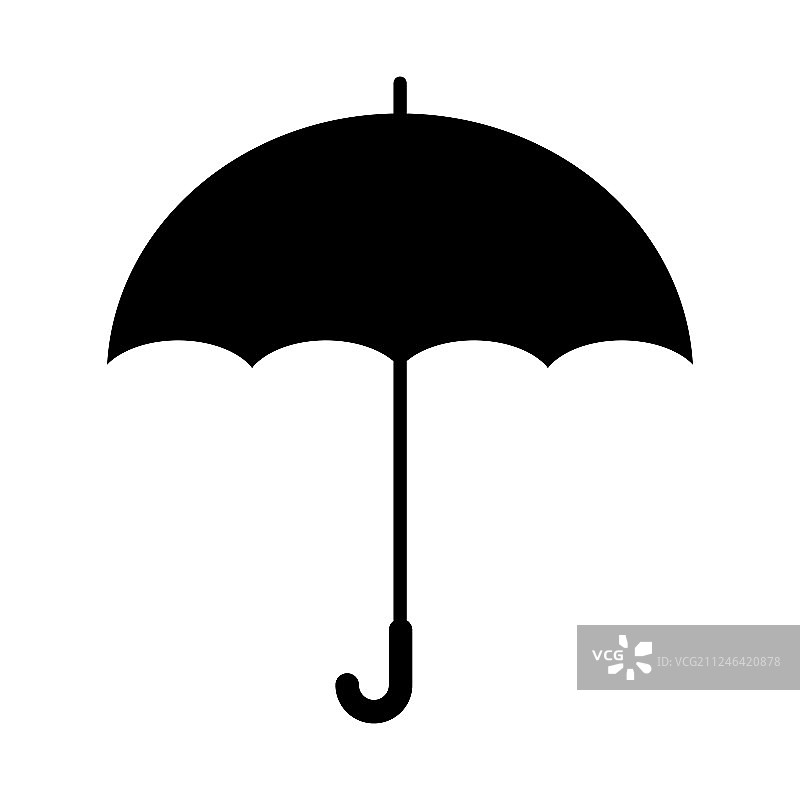 流行的扁平风格雨伞图标图片素材