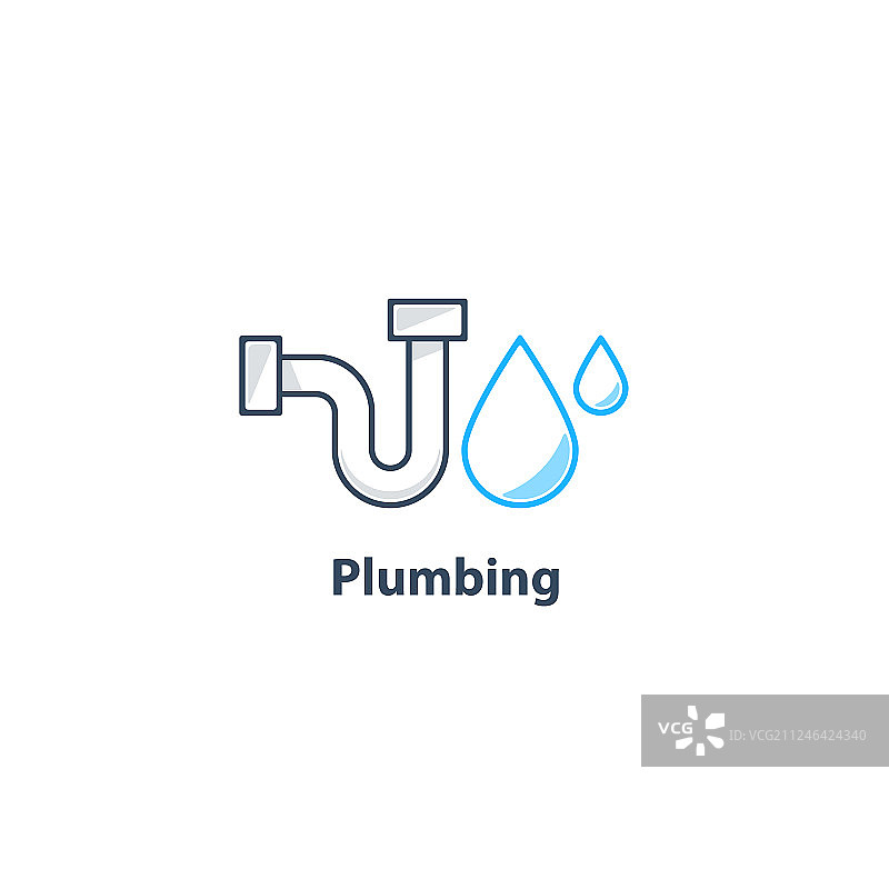 管道和滴水水暖标志图片素材