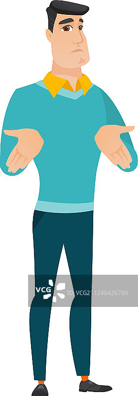 困惑的白人商人耸肩图片素材