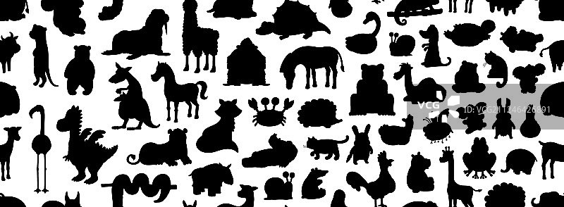 动物剪影无缝图案图片素材