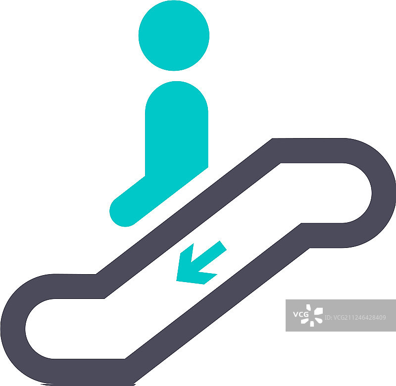 白色背景上的灰色绿松石图标图片素材